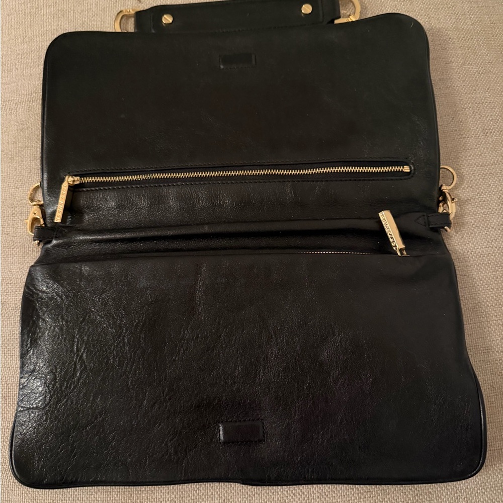 Tory Burch Black and Gold Reva Clutch - Picture 5 of 8